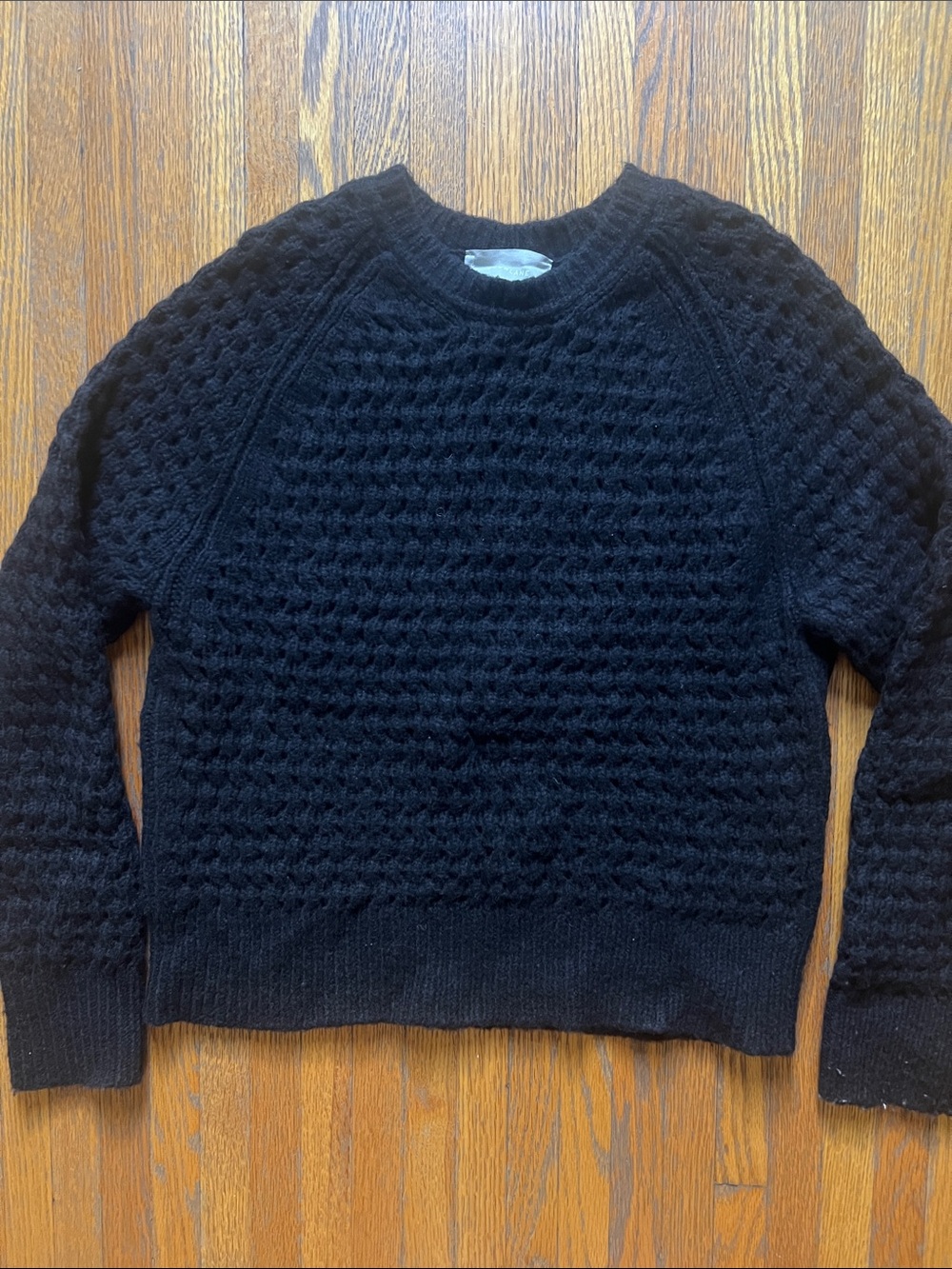 Everlane Black Textured Crewneck Sweater
